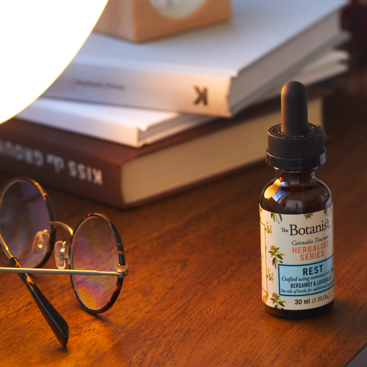 Botanist Rest Tincture on nightstand